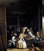 VELAZQUEZ, Diego Rodriguez de Silva y Las Meninas or The Family of Philip IV oil painting